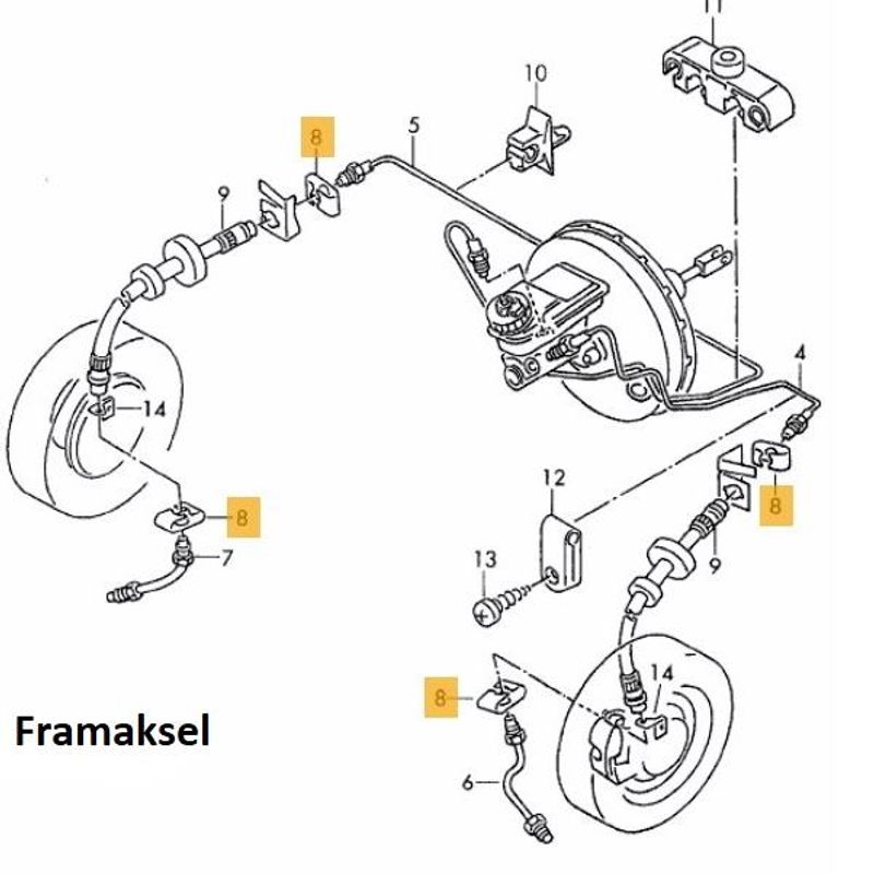 Bresmseslange holder 50480 VW T4